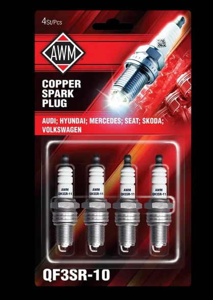 Свечи зажигания AWM QF3SR-10, медь, блистер (4 шт)