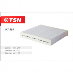 97888 Фильтр TSN салона пылевой LADA VESTA, X-RAY, RENAULT Logan II, Sandero II, Clio IV, Captur