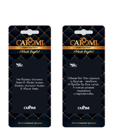 Ароматизатор картонный CAROMI Ароматы успеха Блек Кристал