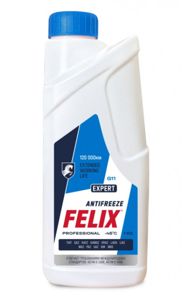 Антифриз FELIX EXPERT, синий G11 в п/э бут.1кг (15шт)