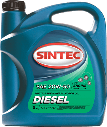 Масло мотор. SINTEC DIESEL SAE 20W50 API CF-4/CF/SJ 5л (1*4шт)