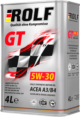 Масло мотор. ROLF GT SAE 5W30 ACEA A3/B4 4л (1*4шт)