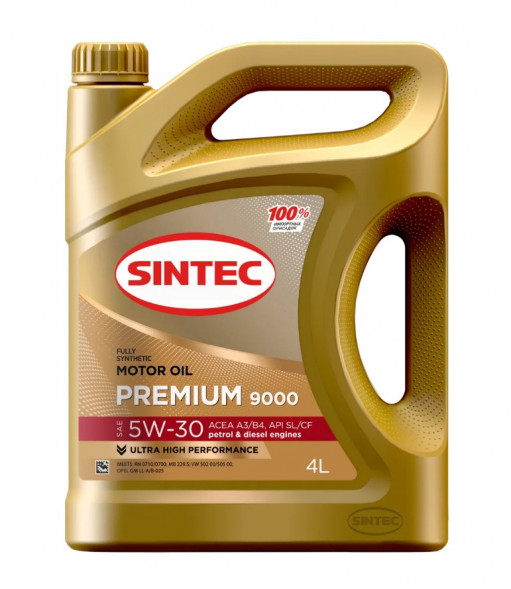 Масло мотор.  5W30 SINTEC PREMIUM 9000 A3/B4  SL/CF   (4л) 1*4шт