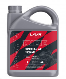 Ln7748 Масло мотор. 4T 10W40 SN LAVR MOTO RIDE SPECIAL, (4 л) 1*4 шт