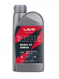 Ln7749 Масло мотор. 4T 10W40 SL LAVR MOTO RIDE BASIC, (1 л) 1*16шт