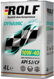 Масло мотор. ROLF Dynamic SAE 10W-40 API SL/CF (полусинт.) 4л пластик