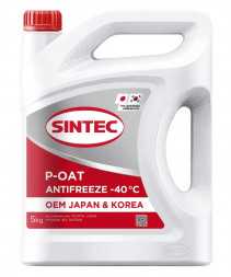 Антифриз A-40 Sintec OEM Japan&amp;Korea P-OAT red (красный) 5кг (1*4шт)