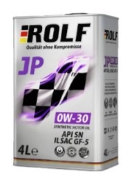 Масло мотор. ROLF JP SAE 0W30  ILSAC GF5/API SN (4 л) 1*4шт