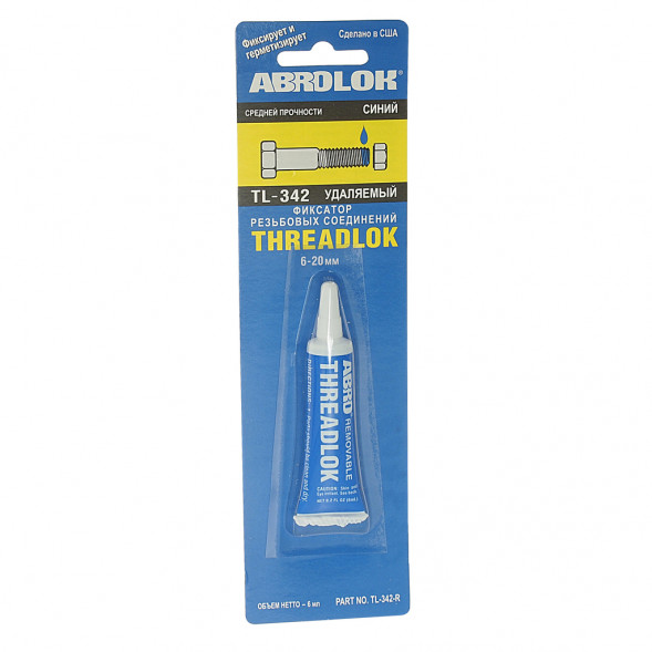 Фиксатор резьбы ABRO синий (удаляемый) (6 мл.) 1*12 шт. (TL342R)