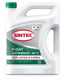 Антифриз A-40 Sintec OEM Japan&amp;Korea P-OAT green (зеленый) 5кг (1*4шт)