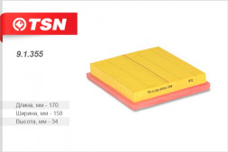 91355 Фильтр TSN воздушный NISSAN MICRA II/III NOTE