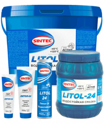 Смазка Литол-24 Sintec ГОСТ  (картуш) (390г) 1*15шт