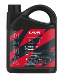 Ln7726 Масло мотор. 4T 10W40 SM GT STREET, LAVR MOTO 4 л 1*4шт