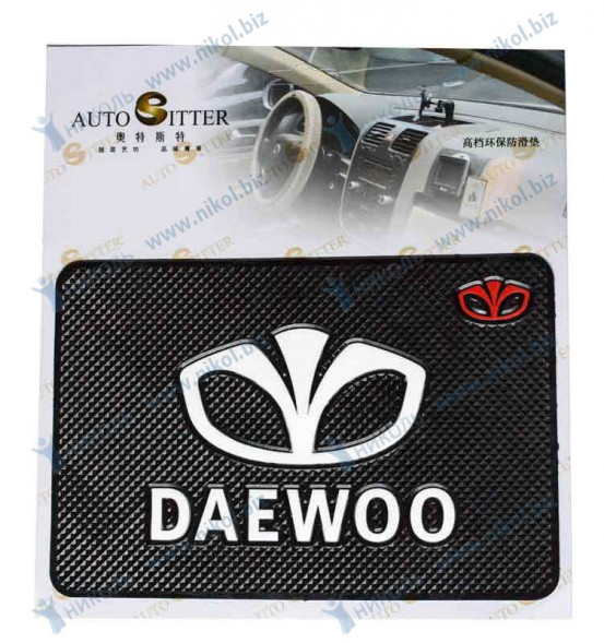Коврик липучка DAEWOO черный (бел.знач)