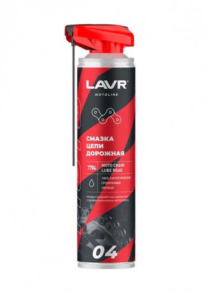 Ln7704 Смазка цепи Дорожная, LAVR MOTO 520 мл 1*12шт