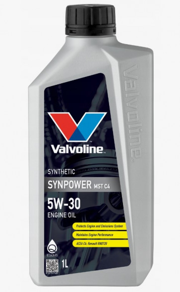 Масло мотор.  5W30 Valvoline SYNPOWER MST C4 (1 л.) пластик 1*12 шт.