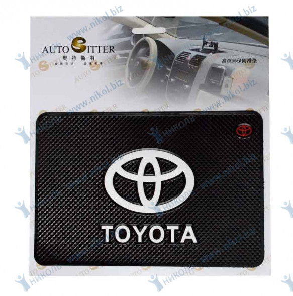 Коврик липучка TOYOTA черный (бел.знач)
