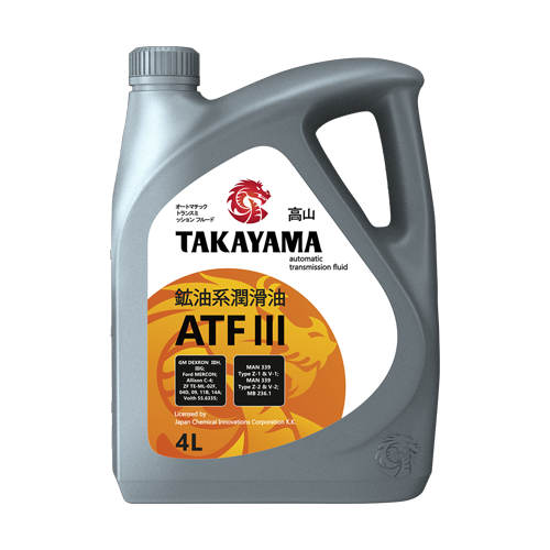 Масло трансм.  ATF lll TAKAYAMA ПЛАСТИК 4л (1*4шт)