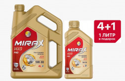 Акция 4+1 Масло мотор. MIRAX  5W30 MX9 C3  SN (4л)+(1л) (1*3шт)