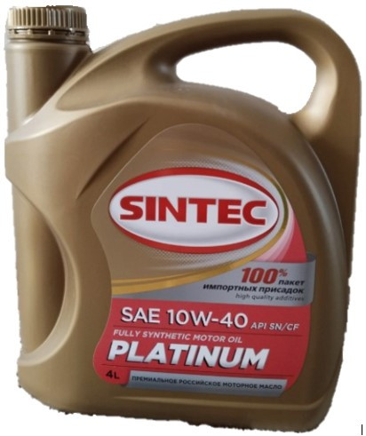 Масло мотор. SINTEC PLATINUM SAE 10W-40 API SN/CF 4л