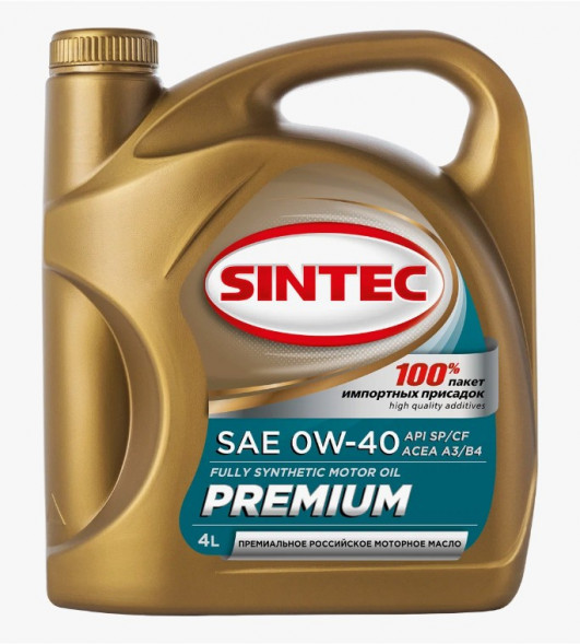 Масло мотор. SINTEC PREMIUM SAE 0W40 ACEA A3/B4 API SP/CF 4л (1*4шт)