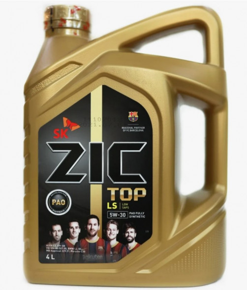 Масло мотор.  5W30 ZIC TOP LS API SN ACEA C3 (синт.) (4 л.) пластик 1*4 шт.