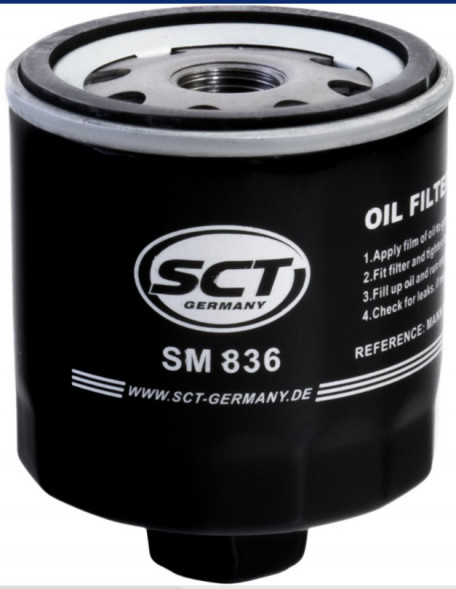 Фильтр масляный SCT SM 836-SKODA FABIA/FELICIA/OCTAVIA/VW GOLF 3/4/5/POLO 1.0-1.6