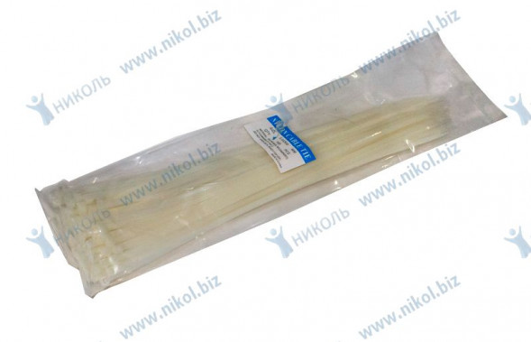 Хомут пластик 3,6*300 мм бел. (уп=100шт) (стяжка кабельная) NOVA-PRO