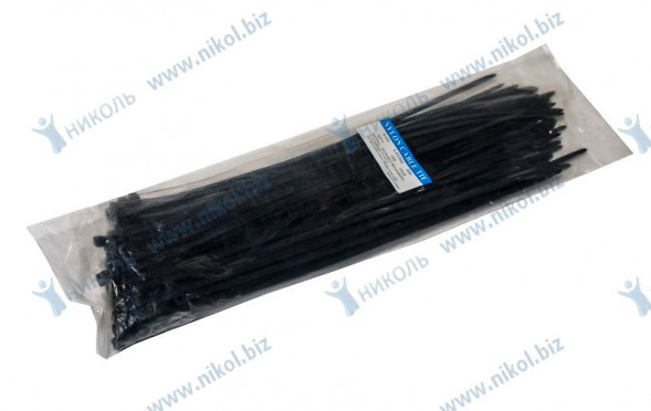Хомут пластик 4,8*350 мм черн. (уп=100шт) (стяжка кабельная) NOVA-PRO