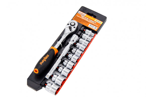 913812 Набор головок торцевых с аксессуарами 3/8&quot;DR, 8-19 мм, 12 предметов