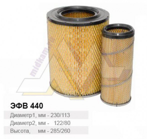 EFV440 Фильтр Raider воздуш. (SNFTR118-B) (комп. 2 шт.) ЗИЛ 5301 Бычок дв. ММз Д-245 (1*4 шт.)