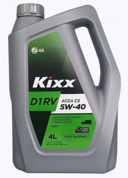 Масло мотор.  5W40 Kixx D1 RV SN C3-16 пластик (4 л.) 1*4 шт.