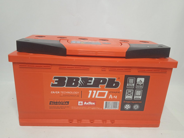 Аккумулятор 6 СТ -110 ЗВЕРЬ ( п.т.870А) евро