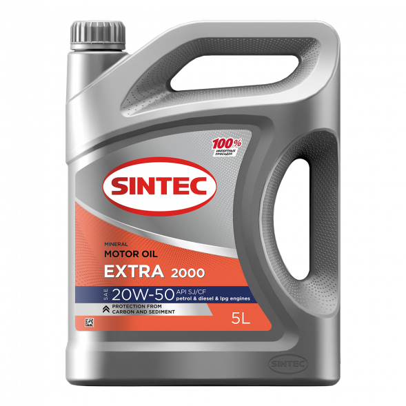 Масло мотор. SINTEC EXTRA LIFE 2000 SAE 20W50 API SJ/CF 5л (1*4шт)