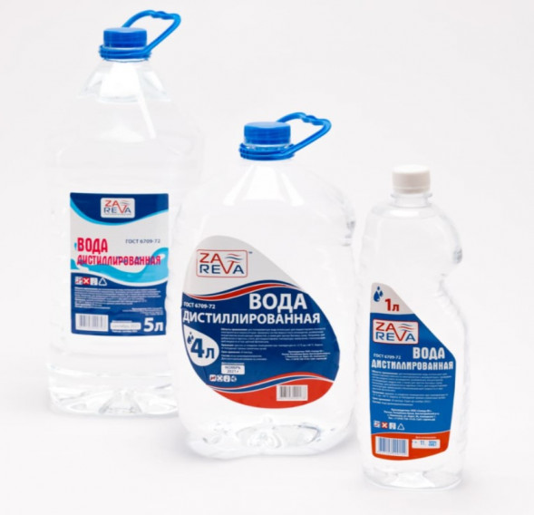 Вода дистиллированная &quot;ZAREVA&quot; 5л (1*2шт) (144шт.)