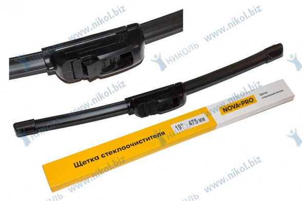 Щетка ст/оч бескаркасная 19&quot;- 475мм NOVA-PRO