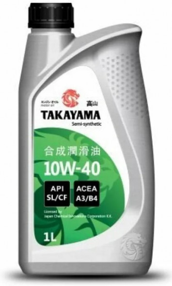 Масло мотор. 10W40 TAKAYAMA SL/CF A3/B4 ПЛАСТИК (1л) 1*12шт