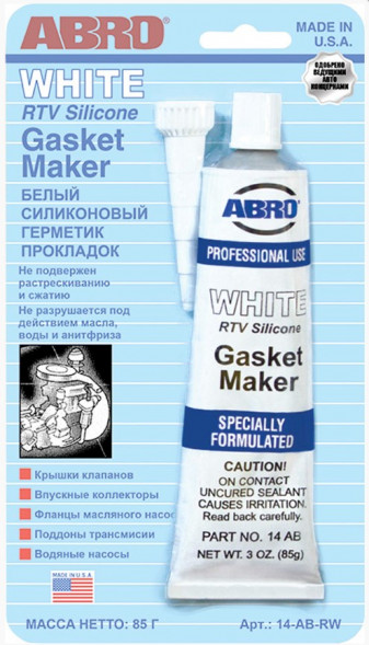 Герметик прокладок ABRO белый (США) (85 гр.) 1*12 шт.(14ABRW)