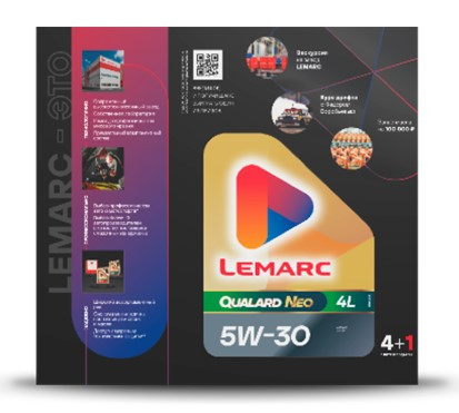 Масло мотор.  5W30 LEMARC QUALARD NEO 4л +1л промо 4+1