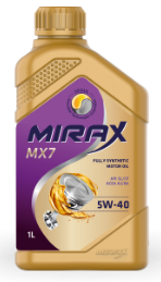 Масло моторное  MIRAX MX7 5W40 ACEA A3/B4 API SL/CF 1л (1*12шт)