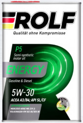 АКЦИЯ 4л по цене 3л Масло мотор.  5W30 ROLF Energy A3/B4 SL/CF  (4л) 1*4шт