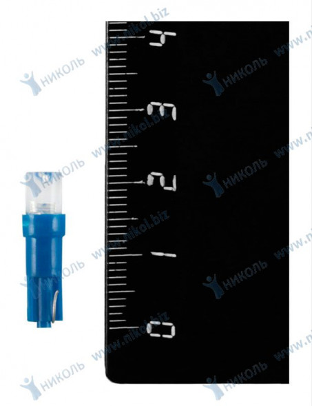 Лампа светодиод 12-1,2 б/ц синий конус W2*4,6 NOVA-PRO (уп=10шт)