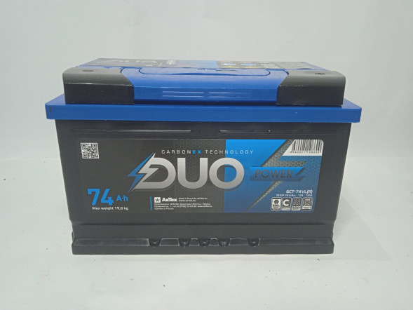 Аккумулятор 6 СТ-74 DUO ( п.т.720А) евро низкая