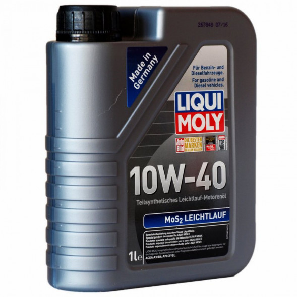 Масло мотор. 10W40 Liqui Moly MoS2 Leichtlauf SL A3/B4 пластик (1 л.) 1*6 шт. (1930)