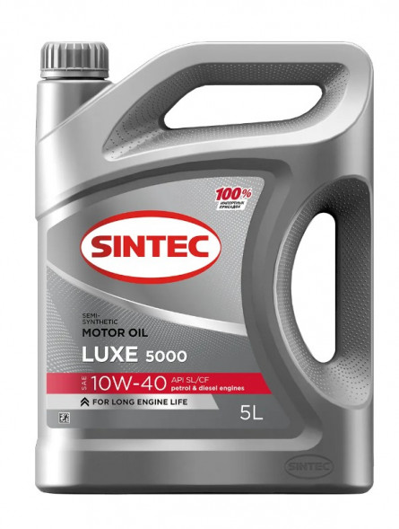 Акция 5л по цене 4л Масло мотор. SINTEC LUXE 5000 SAE 10W40 API SL/CF 5л (1*4шт)