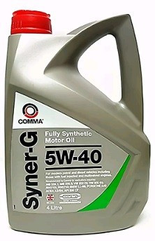 Масло мотор.  5W40 COMMA Syner-G (5 л.) пластик 1*4 шт.