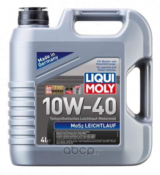 Масло мотор. 10W40 Liqui Moly MoS2 Leichtlauf SL A3/B4 пластик (4 л.) 1*4 шт. (1917)
