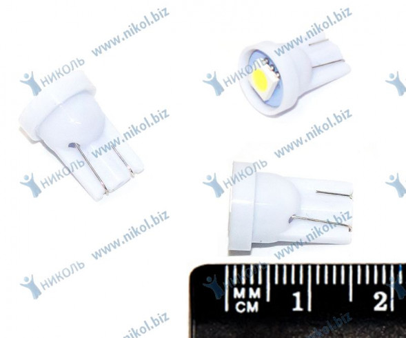Лампа светодиод 12-5 б/ц (габарит) белая 1SMD (5050) NOVA-PRO (уп=10шт)