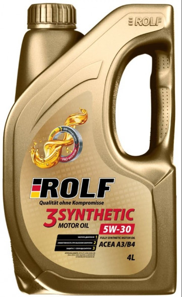 Масло мотор.  5W30 ROLF 3-SYNTHETIC A3/B4   пластик (4л) 1*4шт