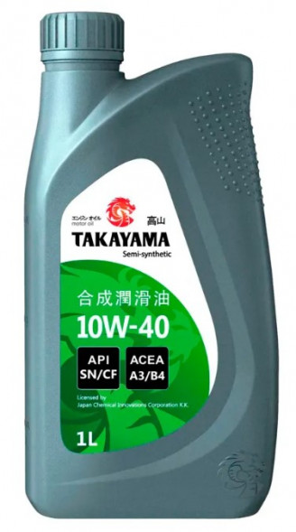 Масло мотор. 10W40 TAKAYAMA SN/CF ПЛАСТИК (1л) 1*12шт